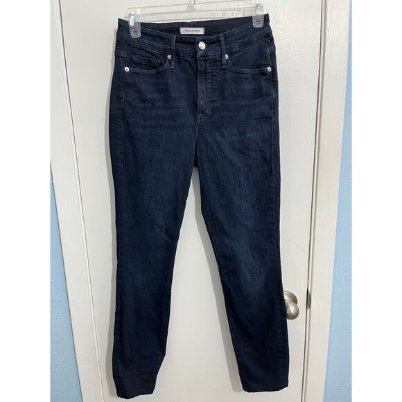 Good American Jeans Size 26 Good Legs High Rise Dark Wash Ankle Preppy - Picture 2 of 9